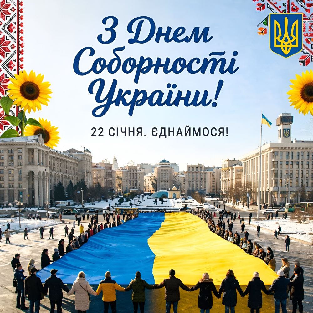 22 січня – День Соборності України: єдність, що надихає на перемогу